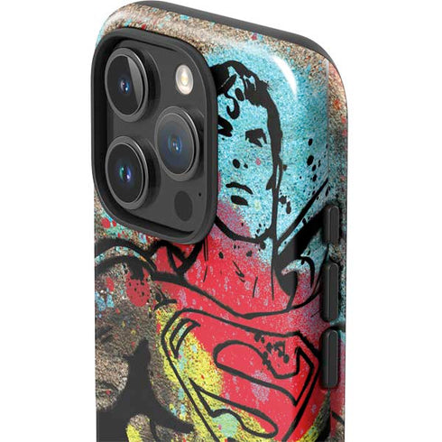 DC Comics Superman Color Splatter iPhone 16 Pro Impact Case